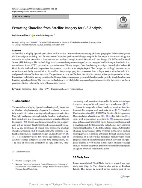 Extracting Shoreline from Satellite Imagery for GIS Analysis | Request PDF