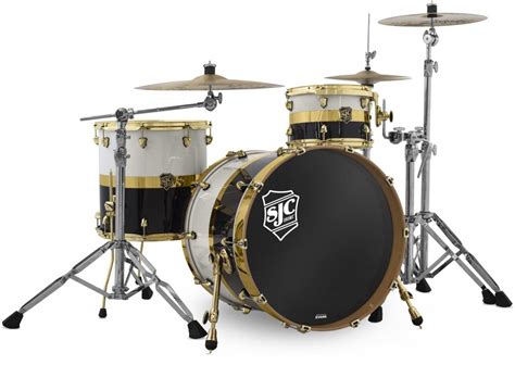 Sjc Custom Drums Paramount Series 3 Piece Shell Pack Tuxedo Stripe