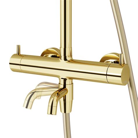 Shower Column With Mixer And Movable Spout Corsan Lugo CMN01MGLW Gold