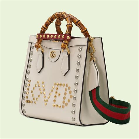 Gucci Lovelight Diana Small Tote Bag In White Leather Gucci® Tr