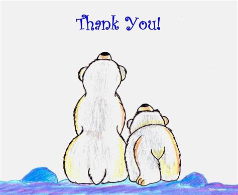 Polar Bears White Background Thank You Cards Include White Etsy