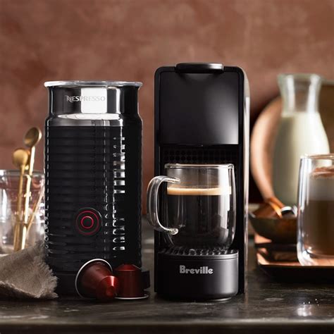 Nespresso Essenza Mini Espresso Machine By Breville With Aeroccino Milk Frother Williams Sonoma