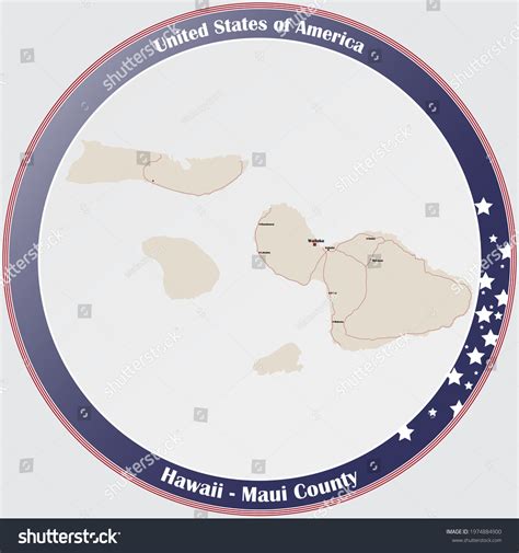 Large Detailed Map Maui County Hawaii Stock Vector (Royalty Free ...