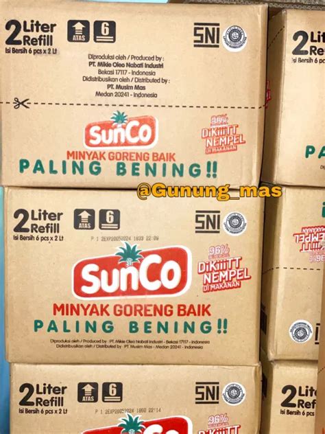 Minyak Goreng Sunco 2 Liter Refill Dus Isi 6 Lazada Indonesia