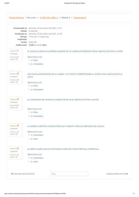 Evaluación S2 Revisión del intento Tiroxina Med uDocz