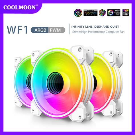 Jual Coolmoon Fan Casing WF1 Infinity Lens 5v 3Pin ARGB Pwm 12Cm White