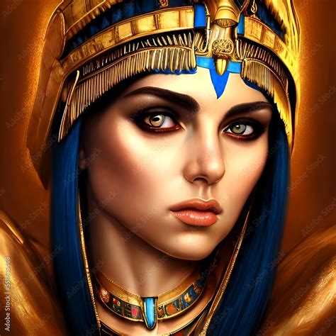 Illustrated portrait of queen Cleopatra, queen of Egypt Stock ...