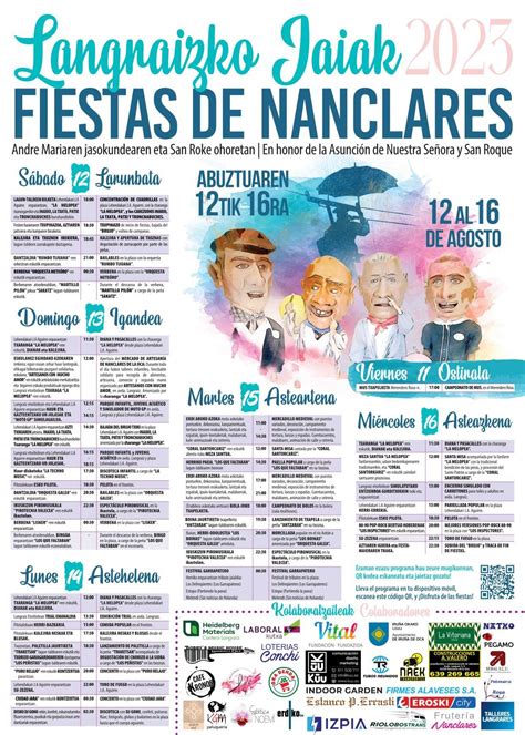 Fiestas De Nanclares De Oca Conciertos Cuadrillas Y Dos Novedades