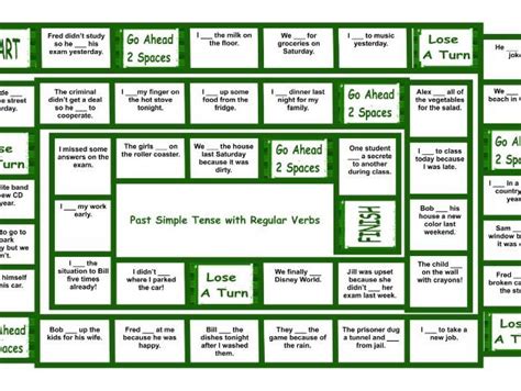 Past Simple Tense With Regular Verbs Legal Size Text Board Game