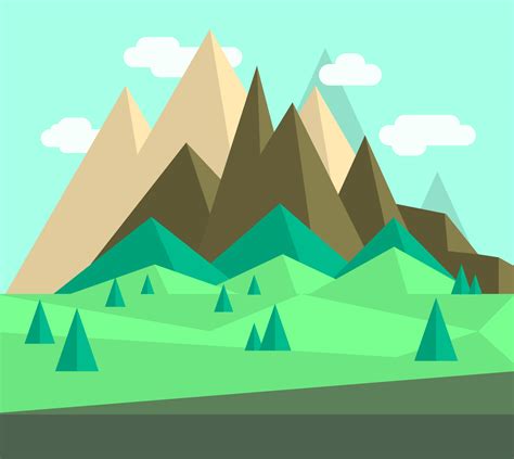 flat landscape design  vector art  vecteezy