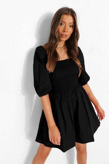 Black Skater Dresses Boohoo Uk