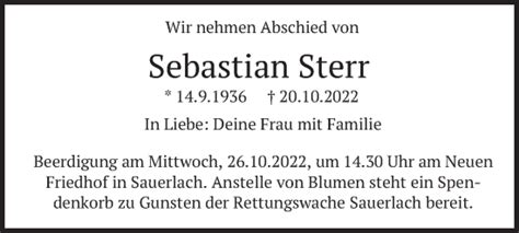 Traueranzeigen Von Sebastian Sterr Trauer Merkur De