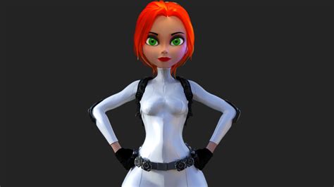 3d Model Cartoon Black Widow Vr Ar Low Poly Cgtrader