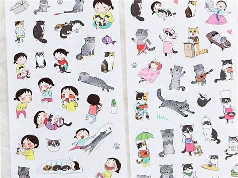 Kawaii Cat Planner Sticker Pack 6 Sheets Cute Cat Sticker Etsy