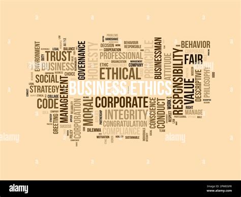 Word Cloud Background Concept For Business Ethics Corporate Integrity