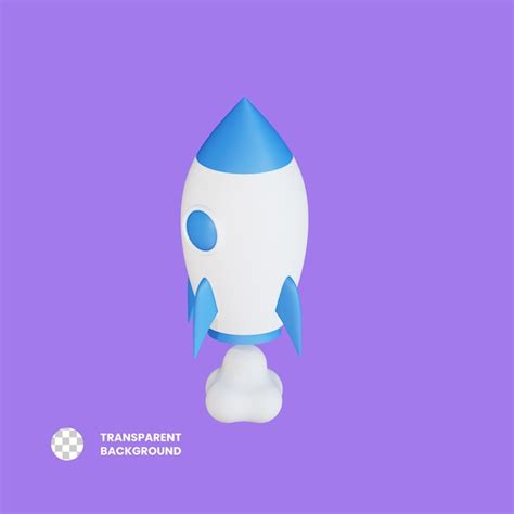 Premium Psd Rocket D Rendered Icon Illustration