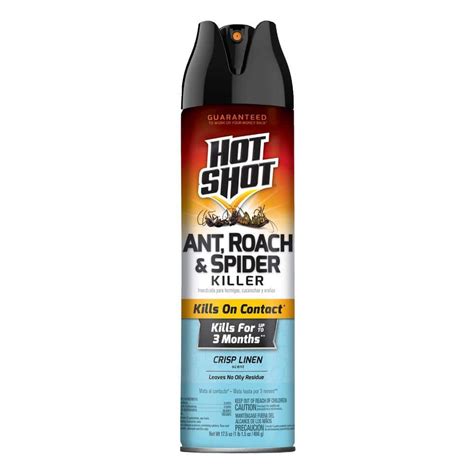 Hot Shot 17 5 Oz Ant Roach And Spider Insect Killer Aerosol Spray Crisp Linen Scent HG 66923