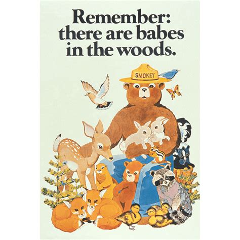 Smokey Bear 1972 Babes In The Woods Sign Maven