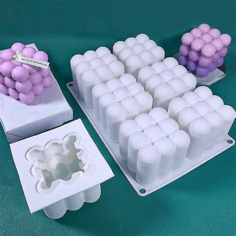 D Cubo Assado Mousse Bolo Molde Diy Silicone Bubble Bubble Moldes Bolo