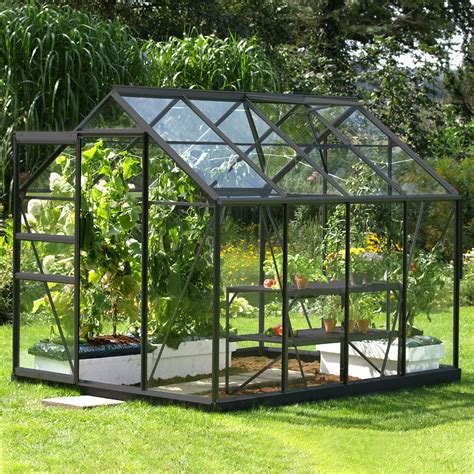 Serre de jardin en verre trempé ALLIUM 4 90 m² Aluminium Laqué