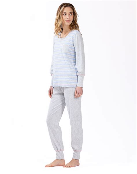 100 Cotton Interlock Pyjamas HYGGE 602 Sky Blue Lingerie Le Chat