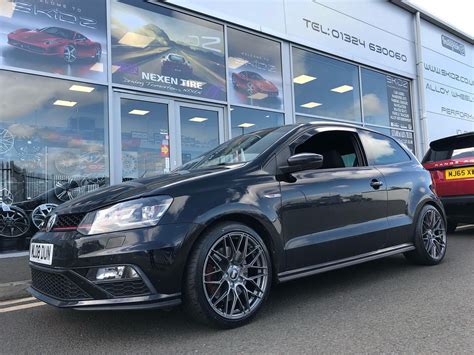 Volkswagen Polo GTI Black with Bola B17 Aftermarket Wheels | Wheel Front