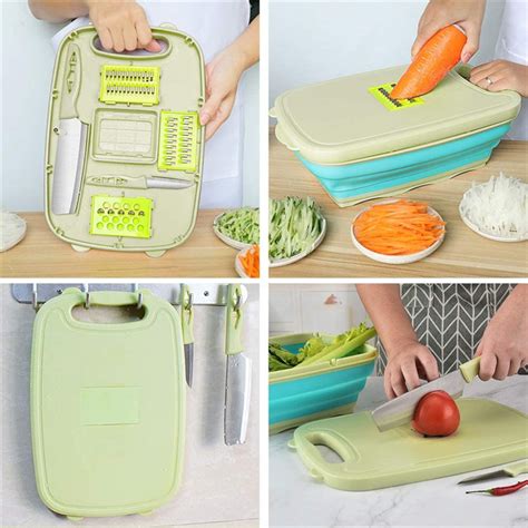 Foldable Chopping Board With Colander In Multi Functional