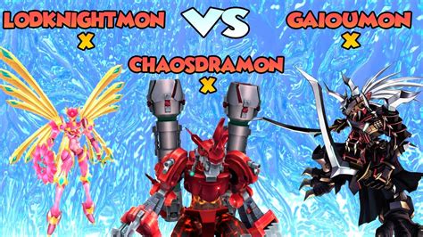 Gaioumon Vs Lordknightmon X Vs Chaosdramon X Dmw Youtube