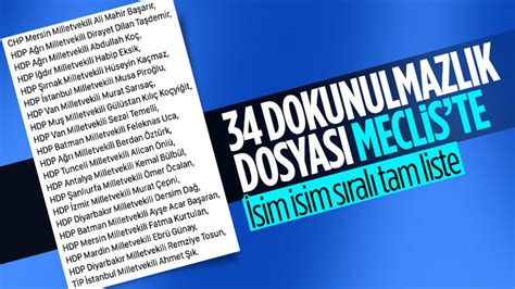 34 yeni dokunulmazlık dosyası TBMM de