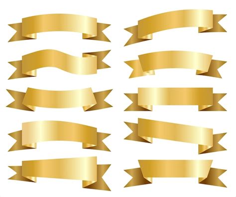 Premium Vector | Collection of gold ribbon for design title