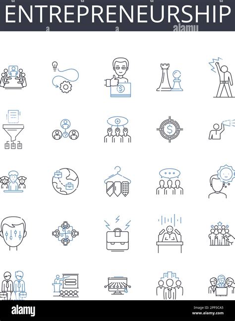 Entrepreneurship Line Icons Collection Creativity Innovation