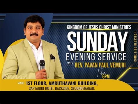 Kjcm Sunday Service Live Th Mar Rev Pavan Paul Vemuri Ps