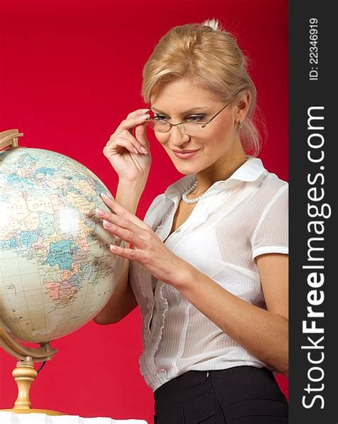 6 Pretty Woman Teacher Globe Free Stock Photos StockFreeImages