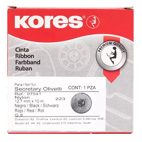 Cinta Para Maquina De Escribir Kores K Secretary Nylon Negro Rojo