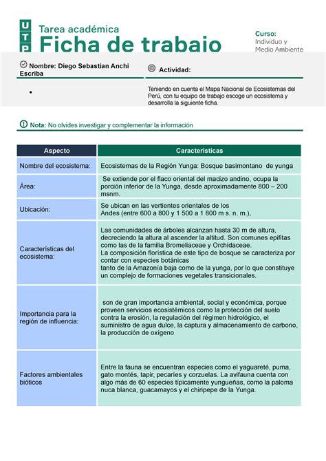 Diego Anchi TS2 Qué debes hacer Selecciona uno de los ecosistemas