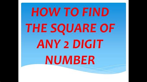 How To Find The Square Of Any Two Digit Number Very Fast In A Fraction