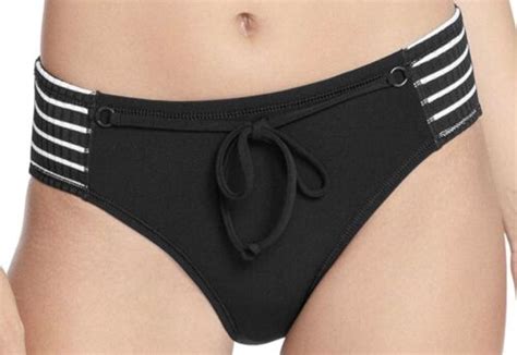 Nwt Robin Piccone Women S Sailor High Waist Bikini Bottom White Black