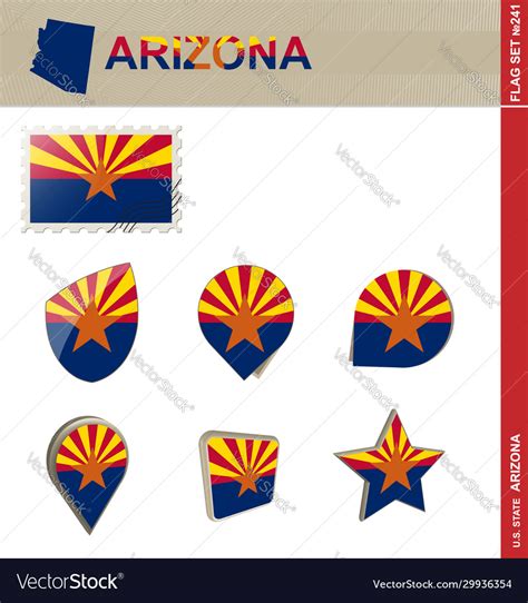 Arizona flag set 241 Royalty Free Vector Image