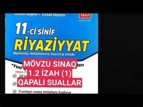 Riyaziyyat M Vzu S Na Zah Qapal Suallar Youtube