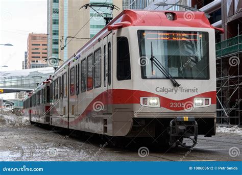 Calgary C Train Downtown Light Rapid Transit System At The Bridgeland ...