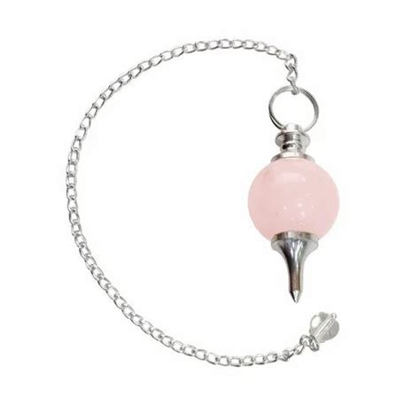 Rose Quartz Crystal Stone Ball Pendulum Dowsing Stone For Reiki Healing