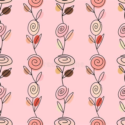 Pink Pattern With Roses In Nude Tones Stock Vector Illustration Of Background Design