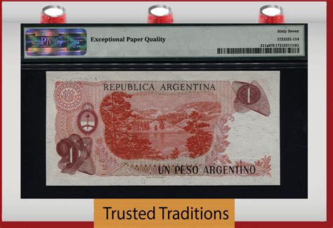 Welt Banknoten Peso Argentino Tt Pk A Argentina Pmg Epq