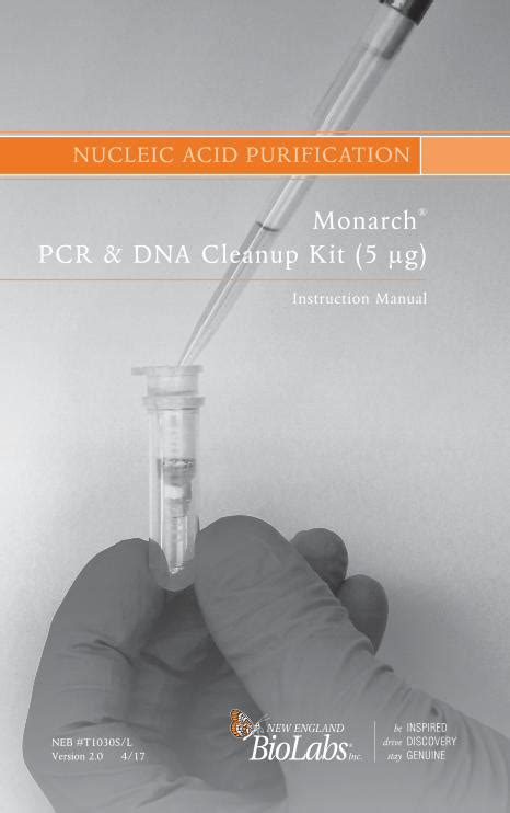 Pdf Manual Monarch Pcr And Dna Cleanup Kit 5 µg … Acid Purification