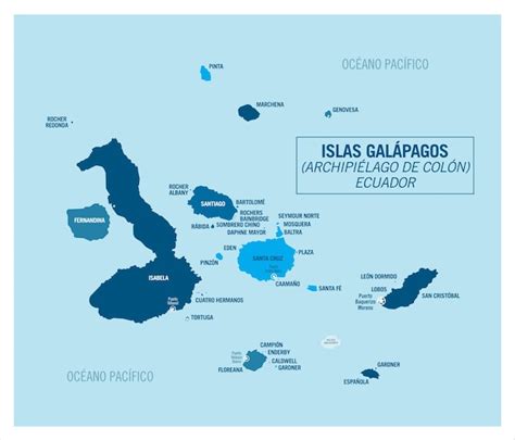 Premium Vector Galapagos Islands Ecuador Detalied Political Vector Map In Blue Tones