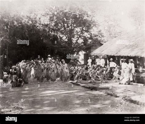 Vintage Late 19th Century Photograph Group Of Burmese Dancers Burma