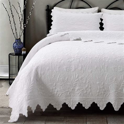 Buy Brandream White Quilts Set Queen Size Bedspreads Farmhouse Bedding ...