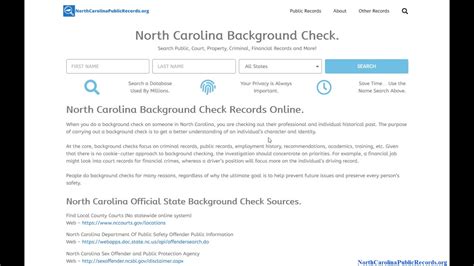 North Carolina Public Records Online Search Guide Youtube