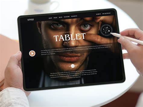 Free Person Working On Modern Tablet Mockup Free Mockup Zonefree