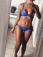 Front Knot Strappy Bikini Set BLUE Bikinis M ZAFUL